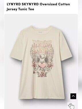 torrid Cream Short Sleeve Graphic Tunic Tee with Pink Accents